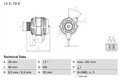 Lichtmaschine Generator Lima BOSCH 0 986 049 570 +124.96€ Pfand für KIA ATOS MX