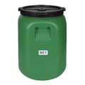 Weithalsfass Futtertonne Fasssilage Regen Fass Gepäcktonne 60 L mit Deckel grün