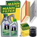 MANN INSPEKTIONSPAKET+6L MOBIL 5W-30 MOTORÖL passend für AUDI A4 B6 8E/H 2.4+3.0