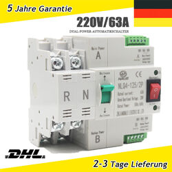 Dual Netzteil 63A 2P Automatischer Umschalter Leistungschalter Transferschalter