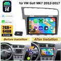 DAB+ 64G Android 14 Autoradio CarPlay RDS FM WiFi GPS Navi für VW Golf 7 VII MK7