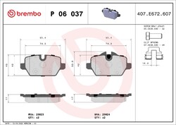 BREMBO Bremsbelagsatz Scheibenbremse XTRA LINE P 06 037X für BMW E81 E90 E87 1er