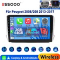 2+64G Android 13 Autoradio GPS Navi für Peugeot 2008/208 2013-2017 WIFI RDS BT