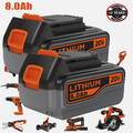 2x Für BLACK+DECKER 18V 8,0 Ah Akku Lithium BL2018 BL1318 BL4018 BL1518 LBXR20