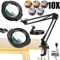 Lupe mit Licht Ständer 10X stufenlos dimmbare LED Schreibtischlampe Tischlampe