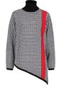 Asymmetrischer Rollkragenpullover Gr. 44/46 Schwarz Weiß Damen Strick-Pulli Neu*
