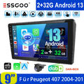 Android13 Carplay 32G Autoradio DAB+ GPS Bluetooth KAM Für Peugeot 407 2004-2011