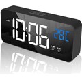 Digitaler Wecker LED USB Aufladbar Reiseuhr mit 2 Alarmen Temperaturanzeige S...