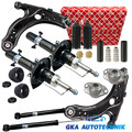 4x Stoßdämpfer Gas + Domlager + FEBI Querlenker vorne hinten für VW Golf 4