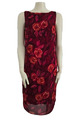 Elegantes Rotes Sommerkleid aus Viskose mit Blumen Vintage 90s Damen M 38 L 40