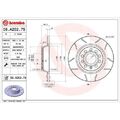 2x Bremsscheibe BREMBO 08.A202.75 passend für AUDI SEAT SKODA VW AUDI (FAW)