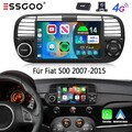 DAB+ 8 Core 128G Android14 Autoradio Carplay Für Fiat 500 2007-2015 GPS Navi KAM