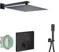 Hansgrohe ShowerSelect Thermostat Armatur Unterputz Kopfbrause Ibox Schwarz B71