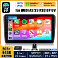 DAB+ 64G Android 14 Autoradio für AUDI A3 S3 RS3 8P 8V Carplay WiFi Kam GPS Navi