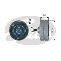 Umlenk-/Führungsrolle, Keilrippenriemen GATES T36510