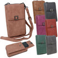 Damen Handytasche mit Portemonnaie Geldbörse Umhängetasche Handyfach Crossbody