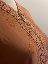 NEU Abaya Kaftan Hijabkleid Maxikleid Damen Langarm Aprikose