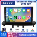 9" Android 13 Autoradio GPS Nav BT KAM FM SWC 4+64G Für Renault Megane 3 08-2014