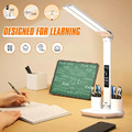 LED Schreibtischlampe Tischlampe Dimmbar Doppelkopf Leselampe mit Stifthalter 7W