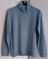 Damen Rollkragenpullover Größe 40 Blau Grau Langarm Pullover Pulli Top Zustand