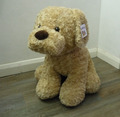 Playtime riesiges großes 75 cm weich beige lockiges Haar Welpe Hund Plüschtier mit Etikett