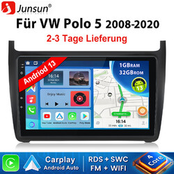 CarPlay DAB+ Android14 Autoradio GPS Nav WIFI RDS BT Für VW Polo 6R 6C 2008-2020