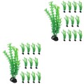  Set of 2 Aquarium Deko Künstliche Wasserpflanzen Aquariumdekorationen