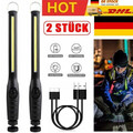 2X COB LED KFZ Arbeitsleuchte Akku Werkstattlampe Handlampe Magnet Stablampe DHL