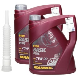 2x 4 Liter Mannol Basic Plus 75W-90 API GL-4+ Getriebeöl 75W90 + Auslaufschlauch