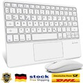 Touchpad QWERTZ Bluetooth Tastatur Maus Kabellos Keyboard Für iOS PC Tablet iPad