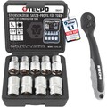 TECPO TORX STECKSCHLÜSSEL-SATZ 1/2" AUßEN TORX STECKNÜSSE 9-tlg E10-E24 + KNARRE