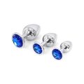 Super Stylischer und Hochwertiger Aluminium Butt Plug mit blauen Stein im Sockel