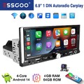 Autoradio Android 14 4+64G Wireless Carplay Universal 1 DIN NAVI RDS USB BT KAM+