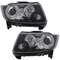 Scheinwerfer Set für Jeep Compass MK49 Grand Cherokee WK2 Schwarz LWR Motor
