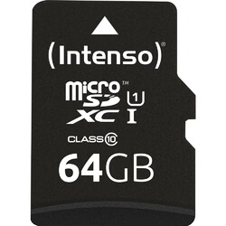 Intenso Premium microSDXC-Karte  64 GB Class 10, UHS-I inkl. SD-Adapter