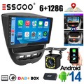 DAB+Carplay Android 15 Autoradio 6G+128G Für Toyota Aygo Citroen C1 Peugeot 107