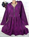 Tunika Bluse Kleid Top Lagenlook Shirt Longshirt 2W Paris Lila Schwarz 5) 48 50