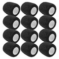 3X(12 Stück schwarze elastische selbstklebende Bandage 5 cm Sport fest elastisch8818