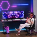 Z Form Gaming Tisch mit LED RGB 160cm/180cm Schwarz Schreibtisch Computertisch💎