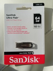 Sandisk Ultra Shift 64GB USB 3.0 Flash Drive Stick 100MB/s SanDisk SecureAccess