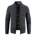 Premium Strickjacke Herren Fleecejacke Sweatjacke mit Reißverschluss, L-XL-3XL
