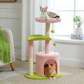 Blumen-Kratzbaum für Katzen – Kleiner Indoor-Katzenturm mit Sisal, Plüsch &