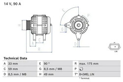 Lichtmaschine mit Freilaufriemenscheibe 0 986 085 170 BOSCH für DACIA RENAULT