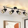 ZMH LED Deckenleuchte Holz Deckenstrahler E27 Deckenlampe Spots 330° Schwenkbar