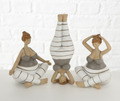Deko Figuren Yoga Ladies Kunstharz Deko Skulptur Grau Weiß 14 / 20 cm - Auswahl