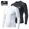 1/2er MEETYOO Herren Kompressions Funktions Shirt Fitness Laufshirt SportTops