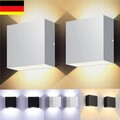 2er Set 12w LED Cube Wandlampe IP65 Wasserdicht Lampe Würfel Leuchte Innen/Außen