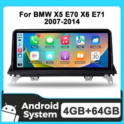 10.25" Android 14 Autoradio für BMW X5 E70 X6 E71 CIC CarPlay 64GB DAB+ GPS Navi
