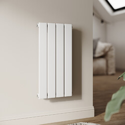 Design Heizkörper Flach klein Gäste WC Paneelheizkörper Vertikal Weiß 600x311mm