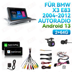 Android 13 GPS Navi Autoradio WIFI BT FM RDS SWC 2G+64G Für BMW X3 E83 2004-2012